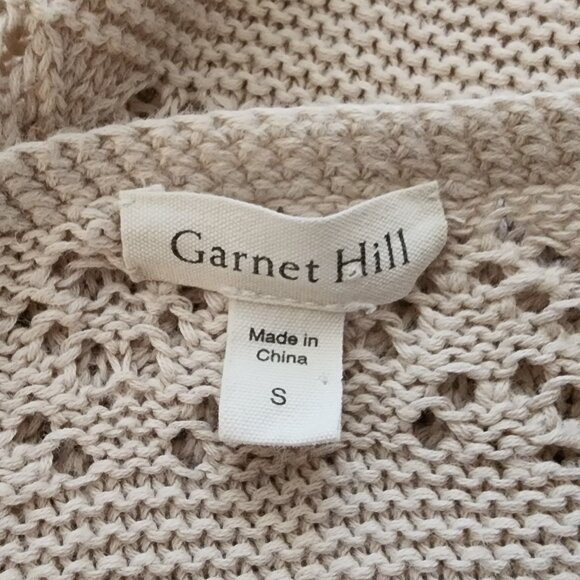 Garnet Hill Linen & Organic Cotton Pullover Sweater Size Small Ivory Cream Knit - Picture 2 of 7